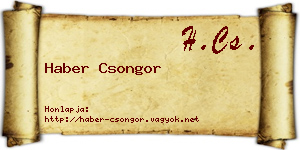 Haber Csongor névjegykártya